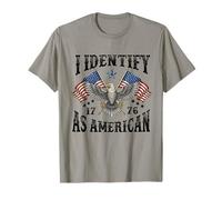 Mi identifico Come American Flag Patriot USA Eagle 1776 Maglietta