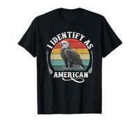 Mi identifico Come American Flag Patriot USA Eagle 1776 Maglietta