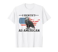 Mi identifico Come American Flag Patriot USA Eagle 1776 Maglietta