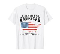Mi identifico Come American Flag Patriot USA Eagle 1776 Maglietta