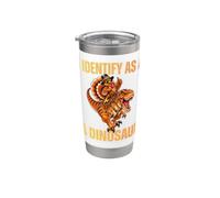 Mi identifico come un dinosauro e il tacchino del Ringraziamento Funny T Rex Bicchiere termico in acciaio inox doppia parete