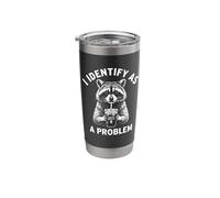 Mi identifico come un problema - Divertente Sarcastico Trash Meme Raccoon Bicchiere termico in acciaio inox doppia parete