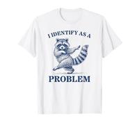 Mi identifico come un problema Vintage Racoon Maglietta