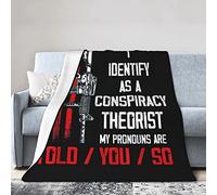 Mi identifico come un teorico della cospirazione I pronomi ti hanno detto così Coperta di flanella Coperte in micropile ultra morbido Aria condizionata calda Biancheria da letto leggera per divano Div
