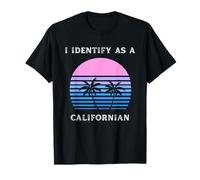 Mi identifico Come Un Tramonto californiano Palm Trees Love CA Maglietta