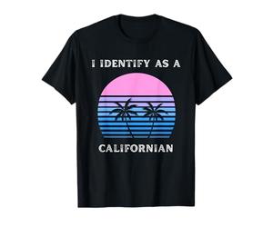 Mi identifico Come Un Tramonto californiano Palm Trees Love CA Maglietta