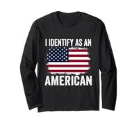 Mi identifico come una politica americana Bandiera degli Stati Uniti Orgoglioso americano Maglia a Manica