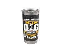 Mi importa solo del mio cane e mi piace forse 3 persone Bicchiere termico in acciaio inox doppia parete
