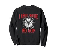 Mi inginocchio Davanti a nessun Dio, Baphomet, Pentagramma, Occulto Satanico Felpa
