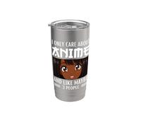 Mi interessa solo anime e mi piace forse 3 Persone Anime nero Bicchiere termico in acciaio inox doppia parete
