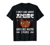 Mi Interessa Solo Anime e Mi Piace Forse 3 Persone Anime Nero Maglietta