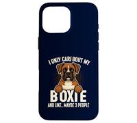 Mi interessa solo il mio pugile e 3 persone divertenti per il proprietario di cani Custodia per iPhone 16 Pro Max