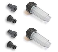 MI:KA:FI Filtro dell'acqua, per idropulitrice ad alta pressione, pompa da giardino, irrigazione da giardino, camper, connettore da ¾ pollici, adatto per Kärcher 4.730-059.0 (2 filtri, adattatore