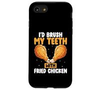 Mi lavo i denti con pollo fritto divertente pollo fritto Custodia per iPhone SE (2020) / 7/8