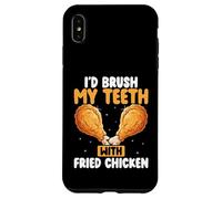 Mi lavo i denti con pollo fritto divertente pollo fritto Custodia per iPhone XS Max