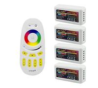Mi Light Wireless 2.4G RF RGB + kit controller bianco/bianco caldo, 4 controller e telecomando a 4 zone, compatibile con ponte Wi-Fi, controller 4CH multicolore RGBW/RGBWW LED Strip Light Controller