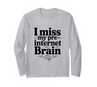 Mi Manca Il Mio Umorismo nostalgico del Cervello Pre-Internet Maglia a Manica