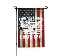 Mi manca l'America in cui sono cresciuto, 12x18 pollici, bandiera da giardino verticale bifacciale, decorazione da parete per cortile, striscione di benvenuto
