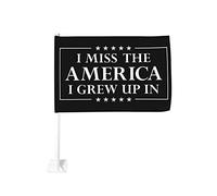 Mi manca l'America in cui sono cresciuto Bandiera per auto 12x18 Bandiere per auto Bandiera con clip per finestra, Bandiere per finestra per auto impermeabili Doppia faccia Clip per finestra Anti-scol