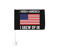 Mi manca l'America in cui sono cresciuto Bandiera per auto 12x18 Bandiere per auto Bandiere per finestrini auto, Decorazione impermeabile per finestrini auto Clip per finestrini bifacciale Clip per fi