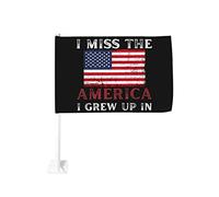 Mi manca l'America in cui sono cresciuto Bandiera per auto 12x18 Bandiere per auto Decorazione per finestrini auto, Bandiere per finestrini auto impermeabili Clip per finestrini auto a doppia faccia C