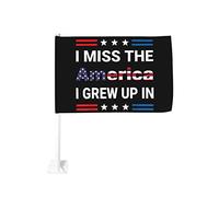 Mi manca l'America in cui sono cresciuto, bandiera per auto, decorazione per finestrini, 12 x 18, bandiere per auto, impermeabili, con clip per finestrini bifacciali, anti-scolorimento, senza asta por