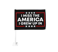Mi manca l'America in cui sono cresciuto, bandiera per auto, decorazione per finestrini, 12 x 18, bandiere per auto, impermeabili, con clip per finestrini bifacciali, anti-scolorimento (senza asta por