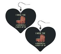 Mi manca l'America in cui sono cresciuto in orecchini in pelle per le donne Orecchini pendenti con ciondolo a forma di cuore con gancio Regali per ragazza adulta