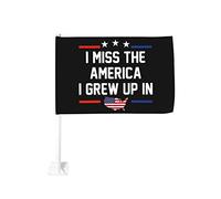 Mi manca l'America in cui sono cresciuto negli Stati Uniti, bandiera per auto, 12x18, bandiere per auto, decorazione per finestrini auto, bandiere impermeabili per finestrini auto, clip per finestrini