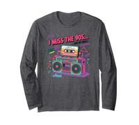 Mi mancano le cassette Boombox degli anni '90 Funny Nostalgia Maglia a Manica
