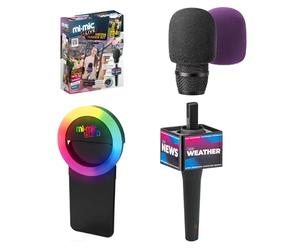 Mi-Mic Live Media Maker Kit con microfono wireless da 25 m e luce ad anello LED, set di creatori di contenuti per podcast, vlogging e reporting, personalizzabile, per bambini dai 5 anni in su