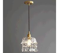 MI-NI E27 - Lampada da soffitto in vetro di ottone 1 lampada da soffitto moderna e semplice, lampada a sospensione per corridoio, ingresso, corridoio, corridoio, illuminazione a sospensione
