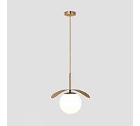 MI-NI - Lampada a sospensione in ottone di lusso con LED in vetro a tre toni, semplice e moderna, per camera da letto, comodino, corridoio, ingresso, decorazione, lampada a sospensione a soffitto,