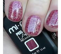 MI-NY Smalto Semipermanente Peel Off Lac rosa glitter, Pink Unicorn, Gel senza Base e Top Coat, Rimozione con Acqua Calda, Formula Vegan Friendly, Durata Fino 15 Giorni, Manicure Rapida in 5 minuti