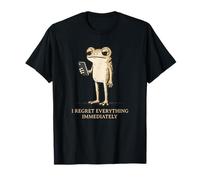 Mi pento di Tutto immediatamente Frog Trend Viral Meme Maglietta