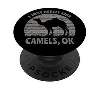 Mi piacciono davvero i cammelli, ok? Distressed Amante dei cammelli divertenti PopSockets PopGrip Adesivo