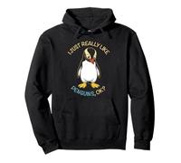 Mi piacciono Davvero i Pinguini Ok Animal Pinguino dagli Occhi Gialli Felpa con Cappuccio