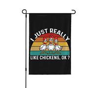 Mi piacciono davvero i polli Ok Flag Mi piacciono davvero i polli Ok Bandiere da giardino Divertenti bandiere da giardino 12x18 Bandiere da giardino bifacciali per giardino