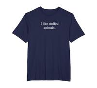 Mi piacciono Gli Animali di Peluche Maglietta, Uomo Taglie Grandi, Navy, 4X Tall
