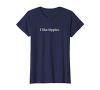 Mi piacciono Gli Hippy - Funny Typography Maglietta, Donna, Navy, XXL