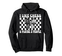 Mi piacciono Gli Scacchi & Forse 3 Persone Giocatore di Scacchi Maestro Chess Girl Felpa con Cappuccio