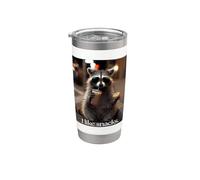 Mi piacciono gli snack procione con caffè e ciambella Bicchiere termico in acciaio inox doppia parete