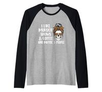 Mi piacciono Gli spettacoli di omicidi e caffè e Forse 3 Persone - Mistery Maglia con Maniche Raglan
