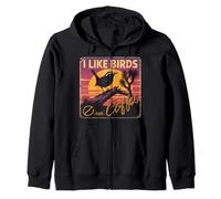 Mi piacciono gli uccelli e il caffè Birding Nerd Birder Bird Watcher Felpa con Cappuccio