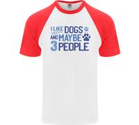 Mi Piacciono I Cani E Forse Tre Persone Maglietta Baseball S/S Uomo