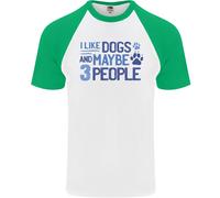 Mi Piacciono I Cani E Forse Tre Persone Maglietta Baseball S/S Uomo