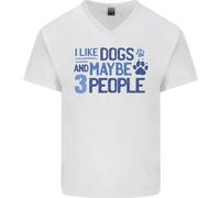 Mi Piacciono I Cani E Forse Tre Persone Maglietta In Cotone A V