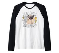 Mi piacciono i carlini e forse piace 3 Persone Amante dei cani Uomini retrò Maglia con Maniche Raglan