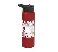 Mi piacciono i cavallucci marini e forse 3 persone Divertente cavalluccio marino Stainless Steel Insulated Water Bottle