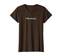 Mi piacciono i Cuori - Funny Typography Maglietta, Donna, Marrone, 3XL